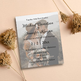 stilvolle, moderne Script-Foto-Hochzeitseinladung Flyer