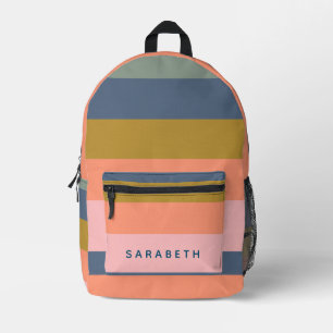 Stilvolle moderne Streifen Hübsche Erdtöne nach Ma Bedruckter Rucksack