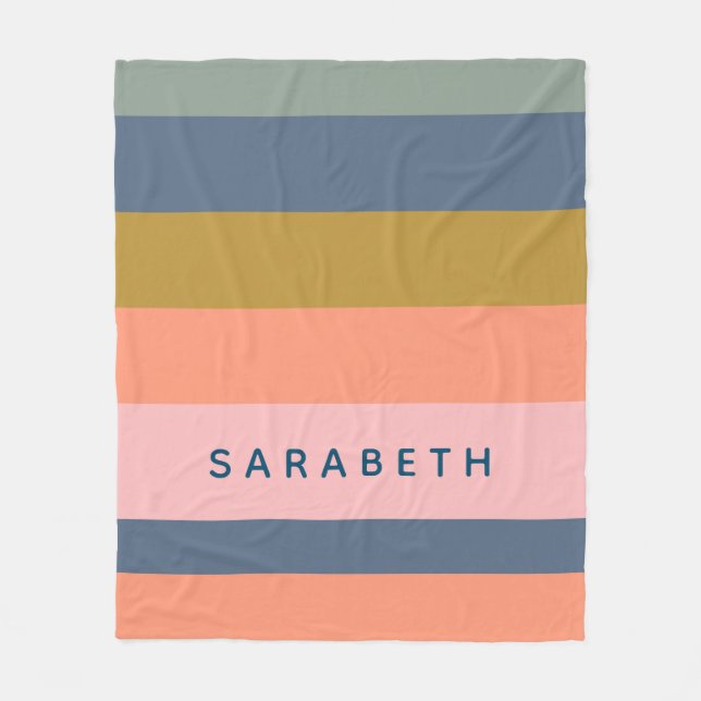 Stilvolle moderne Streifen Hübsche Erdtöne nach Ma Fleecedecke (Vorderseite)