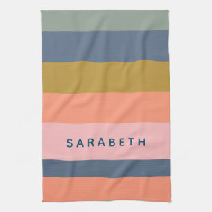 Stilvolle moderne Streifen Hübsche Erdtöne nach Ma Geschirrtuch