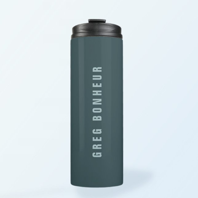 Stilvolle moderne Suchbegriffe | Blue Gray Thermosbecher (Von Creator hochgeladen)