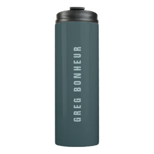 Stilvolle moderne Suchbegriffe Blue Gray Thermosbecher