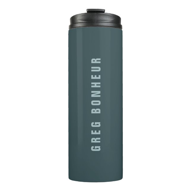 Stilvolle moderne Suchbegriffe | Blue Gray Thermosbecher (Vorderseite)