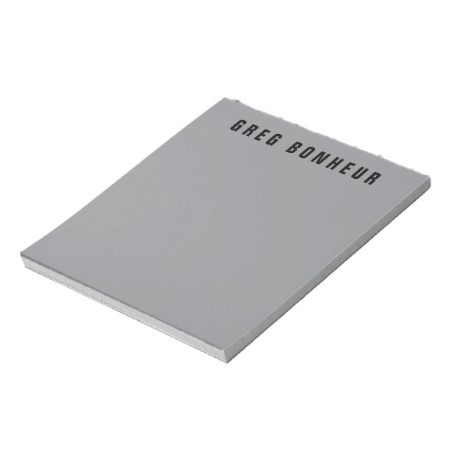 Stilvolle moderne Suchbegriffe | Grau und Schwarz Notizblock (Rotiert)