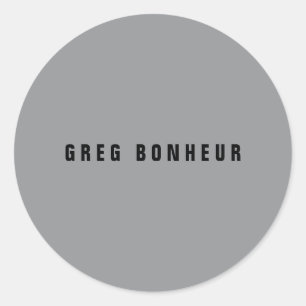 Stilvolle moderne Suchbegriffe   Grau und Schwarz Runder Aufkleber