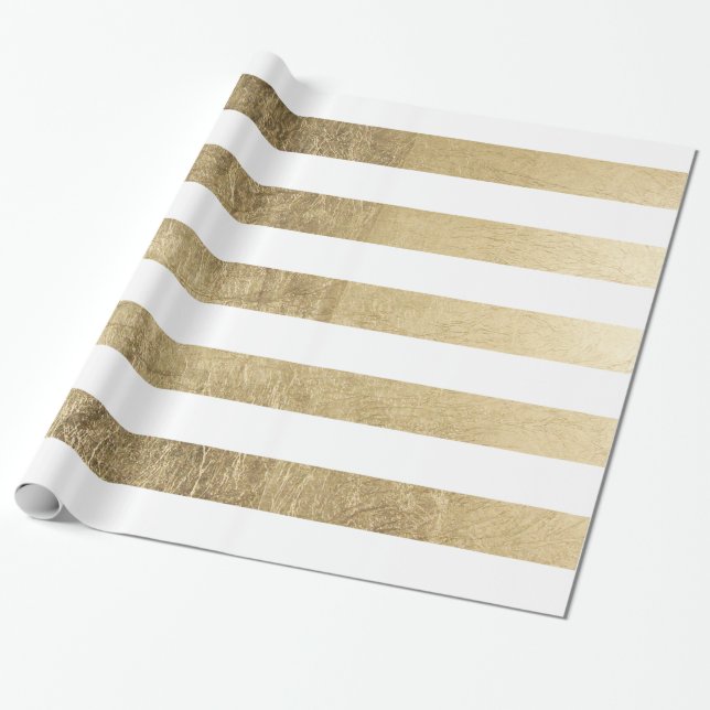 Stilvolle moderne trendy Imitatgoldfolienstreifen Geschenkpapier (Ungerollt)