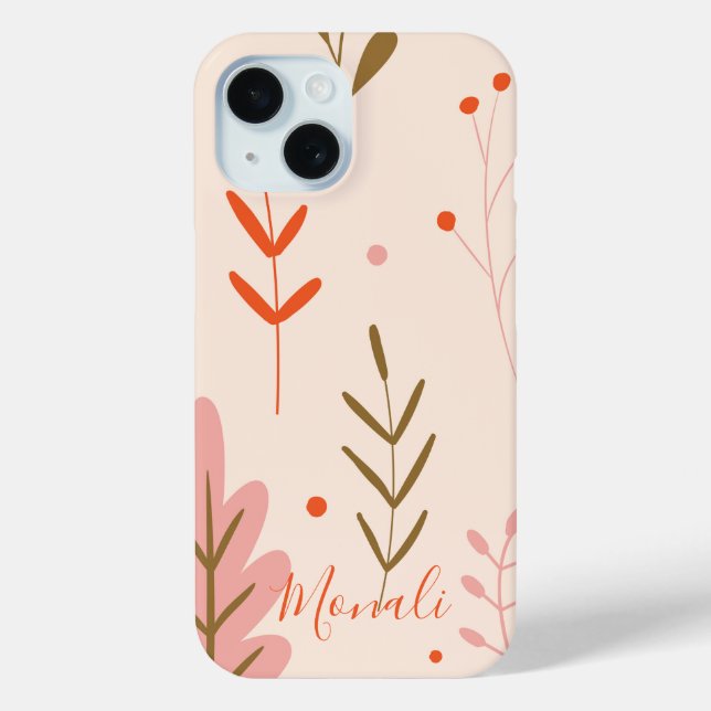 Stilvolle moderne Typografie floral Case-Mate iPhone Hülle (Rückseite)