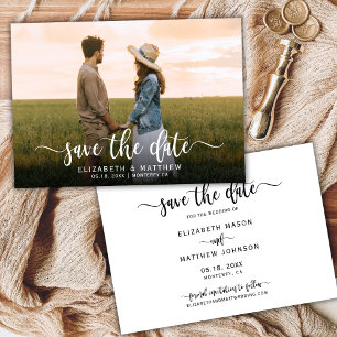 Stilvolle moderne Typografie Script 1 Foto Hochzei Save The Date