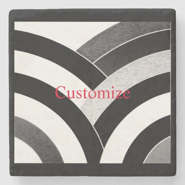 stilvolle, moderne und elegante Chevrons Steinuntersetzer (Vorderseite)