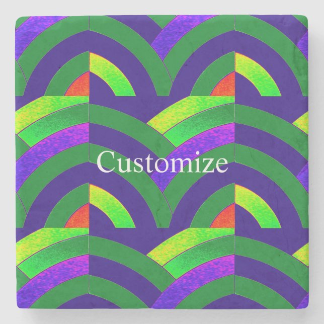 Stilvolle, moderne und elegante Chevrons Steinuntersetzer (Vorderseite)