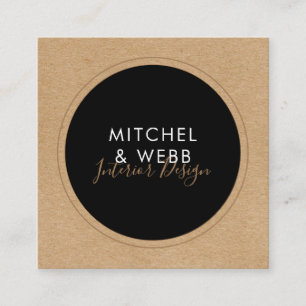 Stilvolle moderne Unterschrift Rustic Kraft Quadratische Visitenkarte