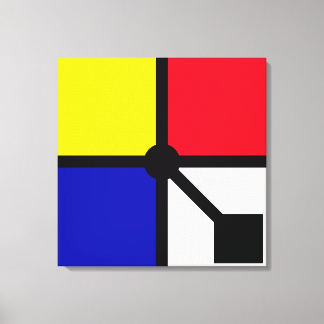 Stilvolle Mondrian Basic Colors Canva Leinwanddruck (Vorderseite)