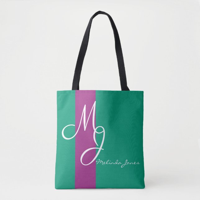Stilvolle Mongram Text Design Shopping Bag (Vorderseite)