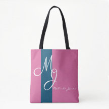 Stilvolle Mongram Text Design Shopping Bag