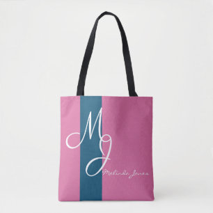 Stilvolle Mongram Text Design Shopping Bag