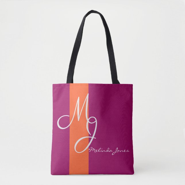 Stilvolle Mongram Text Design Shopping Bag (Vorderseite)