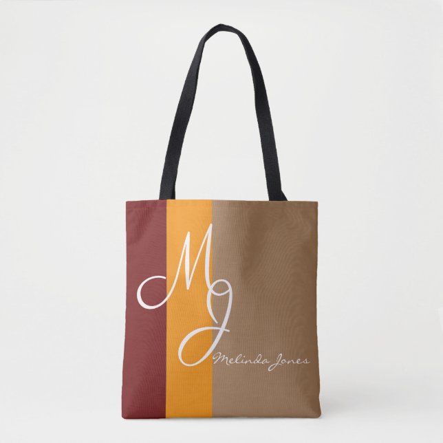 Stilvolle Mongram Text Design Shopping Bag (Vorderseite)