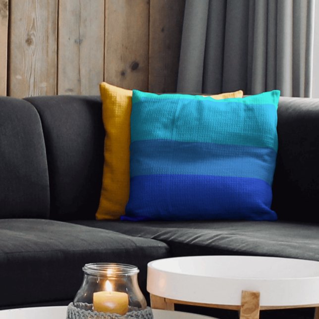 Stilvolle monochrome Blaustreifen-Muster Kissen (Von Creator hochgeladen)