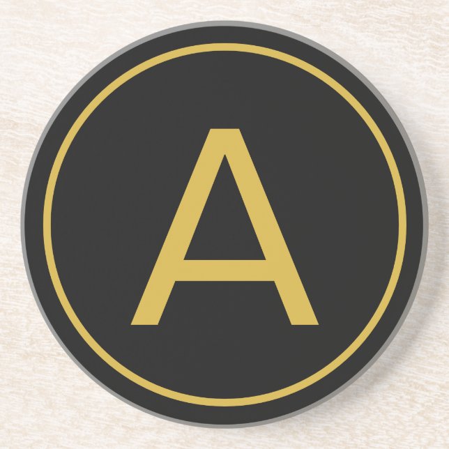 Stilvolle Monogram Anfangsbuchstabe Gold Farbe Sch Getränkeuntersetzer (Vorne)