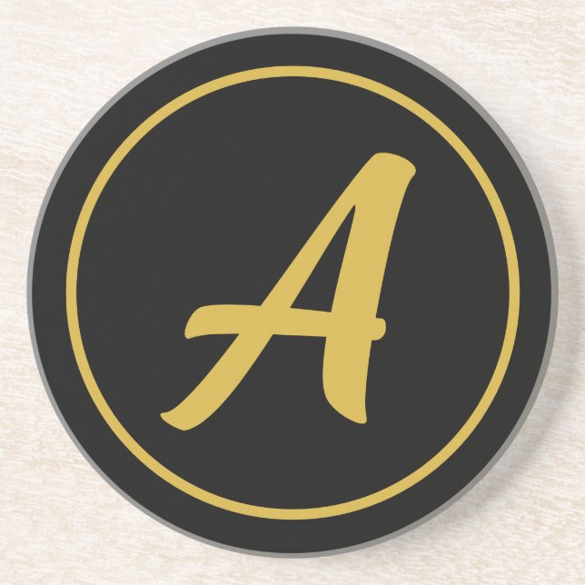 Stilvolle Monogram Anfangsbuchstabe Gold Farbe Sch Getränkeuntersetzer (Vorne)