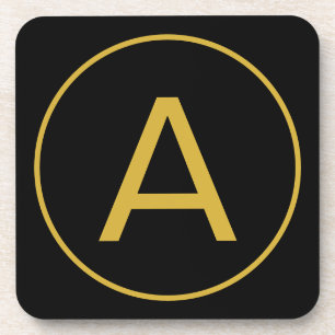 Stilvolle Monogram Anfangsbuchstabe Gold Farbe Sch Getränkeuntersetzer