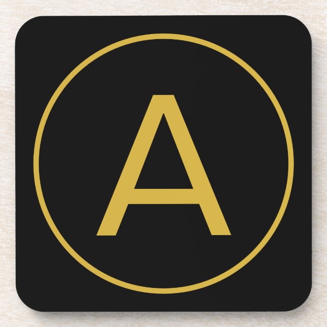 Stilvolle Monogram Anfangsbuchstabe Gold Farbe Sch Getränkeuntersetzer (Vorderseite)