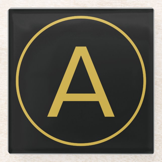Stilvolle Monogram Anfangsbuchstabe Gold Farbe Sch Glasuntersetzer (Vorderseite)