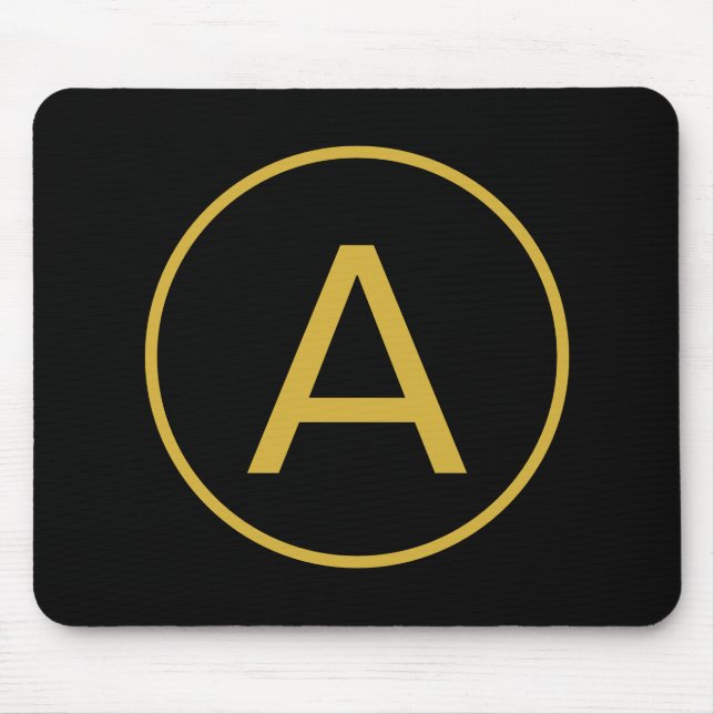 Stilvolle Monogram Anfangsbuchstabe Gold Farbe Sch Mousepad (Vorne)
