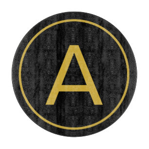Stilvolle Monogram Anfangsbuchstabe Gold Farbe Sch Schneidebrett