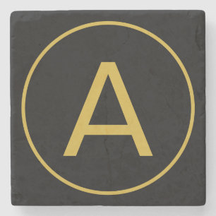 Stilvolle Monogram Anfangsbuchstabe Gold Farbe Sch Steinuntersetzer