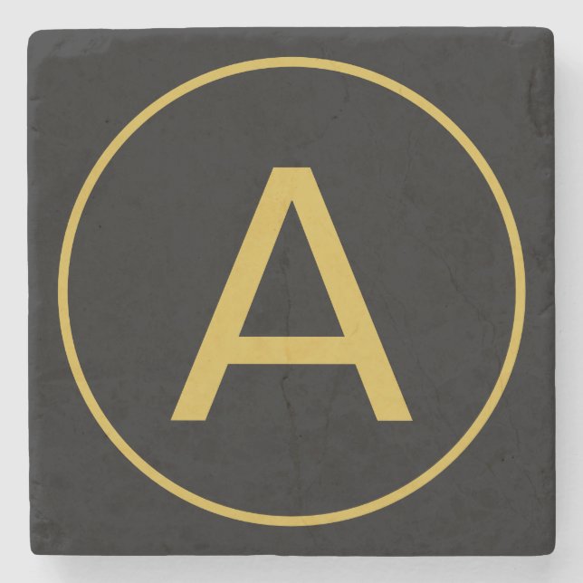 Stilvolle Monogram Anfangsbuchstabe Gold Farbe Sch Steinuntersetzer (Vorderseite)