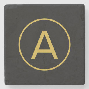 Stilvolle Monogram Anfangsbuchstabe Gold Farbe Sch Steinuntersetzer