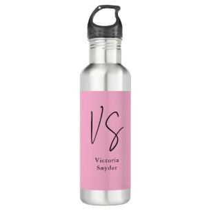 Stilvolle Monogram Beruflich Light Pink Edelstahlflasche