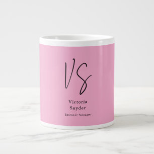Stilvolle Monogram Beruflich Light Pink Jumbo-Tasse