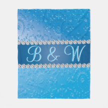 Stilvolle Monogram Blue Blume Wunderbar