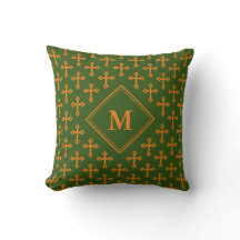 Stilvolle Monogram CROSS Green Orange