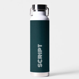Stilvolle Monogram Dark Green Script Water Flasche