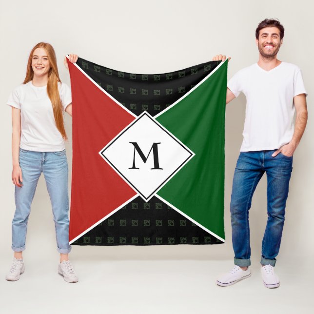 Stilvolle MONOGRAM Geometric | Panafrikanische Far Fleecedecke (Beispiel)