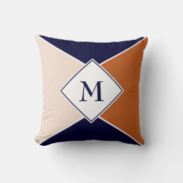 Stilvolle MONOGRAM Geometric | Tan-Creme Kissen