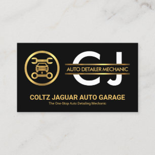 Stilvolle Monogram Gold Placard Auto Garage Visitenkarte
