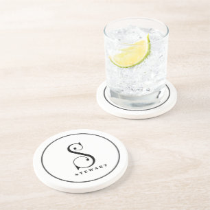 Stilvolle Monogram Initial S, Nachname Bearbeitbar Getränkeuntersetzer