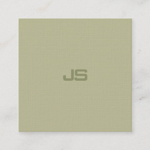 Stilvolle Monogram Modern Design Trendy Green Luxe Quadratische Visitenkarte