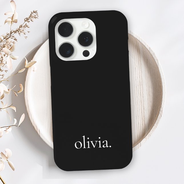 Stilvolle Monogram Moderne Minimalistische Schwarz Case-Mate iPhone Hülle (Von Creator hochgeladen)