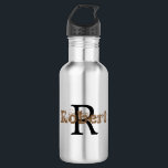 Stilvolle Monogram Name Initial Modern Edelstahlflasche<br><div class="desc">Handsome Monogram Name Initial Modern Chic Edelstahl Wasserflasche. Schwarz und Braun Stilftiges Monogramm mit individuelle Name & Erste Edelstahl Trinkflasche macht das Geschenk für Mitarbeiter,  Kunden,  Familie,  Schüler,  Geburtstage und jede Gelegenheit! Diese Zazzle-Vorlage macht es einfach,  Ihren eigenen Text anzupassen.</div>