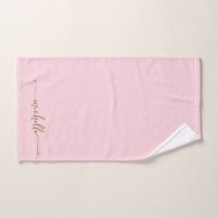 Stilvolle Monogram Name Script Blush Pink Gold