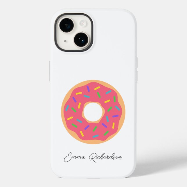Stilvolle Monogram Name Script Simple Modern Donut Case-Mate iPhone Hülle (Rückseite)
