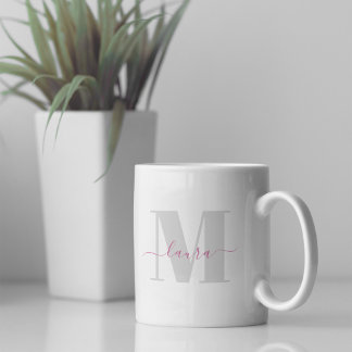 Stilvolle Monogram Simple Calligraphy Typografy Kaffeetasse