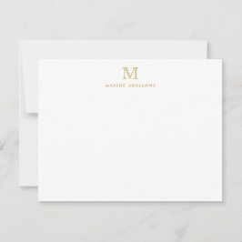 Stilvolle Monogram Simple Formal Elegante Imitats Mitteilungskarte