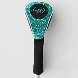Stilvolle Monogramm Aqua aquamarin Glitzer Name sc Golf Headcover
