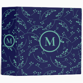 Stilvolle monogramm aquamarine türkisfarbene Beere 5,1 Cm Ordner